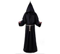 Monk Robe Men's Costume, Medieval Men's Robe with Hood, Monk Priest Robe, Halloween Costume, Medieval Men's Monk's Coat, Religious Coat for Theme, Halloween, Carnival, Fancy Dress