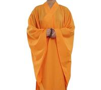 Monk Robe Monk Buddhist Buddhist Monk Dress Meditation Haiqing Robe Kung Fu Suit Chinese Costume for Men Women(Yellow,4XL)