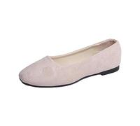 Monk Shoes Women Ladies Girls Shoes Solid Color Large Size Slip On Flat Flat Comfortable Casual Single Shoes S Shoes Ladies Ballerina, beige, 2/2.5 UK