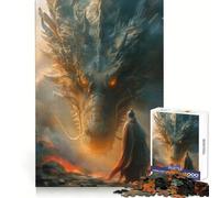 Monk VS Dragon 1000 Piece Jigsaw Puzzles for Adults Jigsaw Brain Think Pastime Game Real Challenge Xmas Santa Gift (38x52cm)