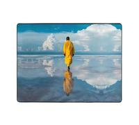 Monk Walking On Water Area Rugs for Living Room Decor - Soft Throw Washable Rugs for Bedroom, 63x48 Inch Indoor Carpet for Bedroom Living Room