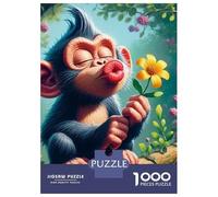 Monkey 1000 Pc Eco-Friendly Paper Colorful Cartoon Monkey in A Magical Forest Puzzle Adult Hobbyists Portable Mind Decompression Hours Entertainment 70x50cm/1000pcs