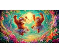 monkey 1000 Piece Educational Game Challenge Jigsaw Puzzles Great Gift Idea Puzzles for Adults Kids 70x50cm/1000pcs