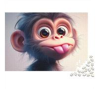 Monkey 1000 Piece Goofy Ape Sturdy Cardboard Jigsaw Puzzle for Adults Birthday Party Staycation Entertainment Casual Gamers Social Icebreaker 52x38cm/1000pcs