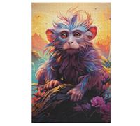 Monkey 1000 Piece Jigsaw Puzzle- Brain Teaser Game for Adults & Children - Educational Activities Wooden Jigsaws 78×53cm