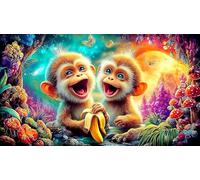 monkey 1000-Piece Jigsaw Puzzle for Adults 100% Recycled Cardboard Challenging & Brainteasing 75x50cm/1000pcs