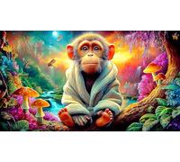 monkey 1000-Piece Jigsaw Puzzle for Adults Classic Educational Games Challenging Puzzle Games 38x52cm/1000pcs