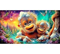 monkey 1000-Piece Jigsaw Puzzle for Family Challenging & Brainteasing Decoration 75x50cm/1000pcs