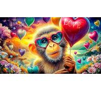 monkey 1000-Piece Jigsaw Puzzle Old Kids Birthday Presents Challenging & Brainteasing 38x52cm/1000pcs