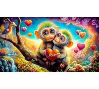 monkey 1000-Piece Jigsaw Puzzle Old Kids Birthday Presents Classic Educational Games 75x50cm/1000pcs