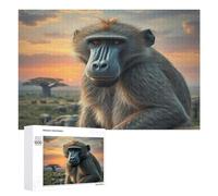 Monkey 1000 Piece Jigsaw Puzzles Adults Kids Paisaje Edificio Jigsaws Weekend Get-Together Whimsical Design Friends Stress Buster 1000 PCS