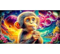 monkey 1000-Piece Jigsaw Puzzles Decoration for Family Puzzle Games for Adults Kids 38x52cm/1000pcs