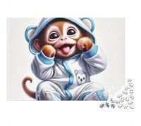 Monkey 1000 Piece Panda Onesie Monkey Sturdy Cardboard Jigsaw Puzzle for Puzzle Enthusiasts Birthday Party Staycation Entertainment Casual Gamers Value for Money 38x26cm/1000pcs