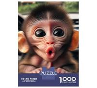 Monkey 1000 Piece Recycled Paper Monkey Peeking Out of A Car Puzzle Adults Reusable Stress Relief Brain Teaser 52x38cm/1000pcs