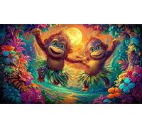 monkey 1000 Pieces Adult Jigsaws Educational Game Decompression Fun and Challenging Family Game for Adults and Kids Age 12 Years Up 38x52cm/1000pcs