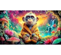 monkey 1000 Pieces Jigsaw Puzzle Recycled Paper Educational Game Challenge Fun Present & Activity for Home for Adults Kids 38x26cm/1000pcs
