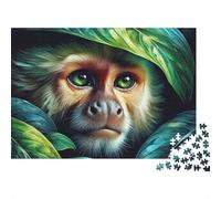 Monkey 1000 Pieces Leaf Monkey Recycled Cardboard Jigsaw Puzzle for Kids 12+ Adults Rainy Day Indoor Activity Stress Relief Value for Money 70x50cm/1000pcs