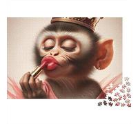 Monkey 1000 Pieces Lipstick Queen Monkey Recycled Cardboard Jigsaw Puzzle for Kids 12+ Brain Training Educational Enlightenment Missing Piece Guarantee Value for Money 52x38cm/1000pcs