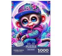 Monkey 1000 Pieces Portable Jigsaw Puzzle Animal Age 3+ Cool Collage Effect, Fun Details, Educational, Challenging Puzzle Games 70x50cm/1000pcs