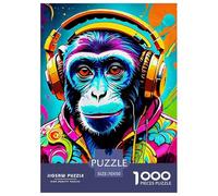 Monkey 1000 Pieces Portable Jigsaw Puzzle Animal Age 3+ Cool Collage Effect, Home Decoration, Educational, Challenging Puzzle Games 70x50cm/1000pcs