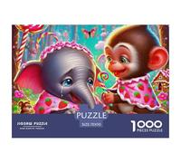 Monkey 1000 Pieces Portable Jigsaw Puzzle Animal Age 3+ Quirky, Abstract Design, Home Decoration, Educational, Challenging 70x50cm/1000pcs