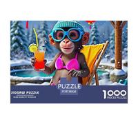 Monkey 1000 Pieces Premium Jigsaw Animal Age 12+ Cool Collage Effect, Fun Details, Educational, Challenging 38x26cm/1000pcs