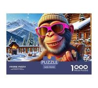 Monkey 1000 Pieces Premium Jigsaw Animal Age 12+ Cool Collage Effect, Fun Details, Educational, Challenging 70x50cm/1000pcs