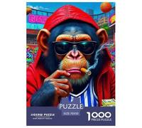 Monkey 1000 Pieces Premium Jigsaw Animal Age 12+ Cool Collage Effect, Fun Details, Educational, Challenging 70x50cm/1000pcs