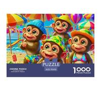 Monkey 1000 Pieces Premium Jigsaw Animal Age 3+ Cool Collage Effect, Fun Details, Educational, Challenging 70x50cm/1000pcs