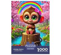 Monkey 1000 Pieces Premium Jigsaw Animal Age 3+ Cool Collage Effect, Home Decoration, Educational, Challenging 70x50cm/1000pcs