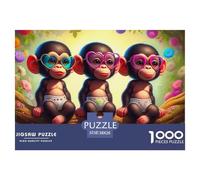 Monkey 1000 Pieces Premium Jigsaw Animal for Adults Quirky, Abstract Design, Home Decoration, Educational, Challenging Puzzle Games 38x26cm/1000pcs