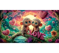 monkey 1000 Pieces Puzzle for The Whole for Women, Gifts for Men Recycled Paper Educational Game Challenge Challenging Puzzles 38x52cm/1000pcs