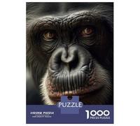 Monkey 1000 Pieces Recycled Jigsaw Close-up Portrait of A Gorilla Face Puzzle Stressful Workers Anxiety Relief Home Wall Art Cognitive Training 52x38cm/1000pcs