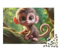 Monkey 1000pc Branch Ape Thick Cardboard Puzzle for Stress Relief Seekers Christmas Gathering Home Decor Collectible Item Value for Money 70x50cm/1000pcs