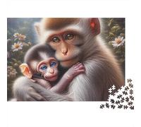 Monkey 1000pc Monkey Hug Heavy-duty Cardboard Jigsaw Puzzle for Brain Teaser Lovers Team Building Leisure Entertainment Social Icebreaker Value for Money 38x26cm/1000pcs