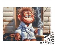 Monkey 1000pc Monkey in Robe Heavy-duty Cardboard Jigsaw Puzzle for Brain Teaser Lovers Team Building Leisure Entertainment Social Icebreaker Value for Money 52x38cm/1000pcs