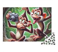 Monkey 1000pc Photo Monkeys Thick Cardboard Puzzle for Stress Relief Seekers Christmas Gathering Home Decor Collectible Item Value for Money 38x26cm/1000pcs