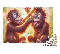 Monkey 1000pc Playful Apes Thick Cardboard Puzzle for Stress Relief Seekers Christmas Gathering Home Decor Collectible Item Value for Money 70x50cm/1000pcs