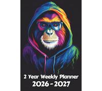 Monkey 2 Year Weekly Planner: 104 Week Sunday to Saturday Calendar | Gift For People Who Love Safari Animals, Primate Lovers | Ideal for ... and Busy Individuals | 6 x 9 Inches | v1