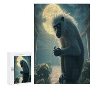 Monkey 300Pc Jigsaw Puzzles All Ages Paisaje Edificio Jigsaws Neighborhood Get-Together Family Game Whimsical Design 300 PCS