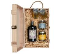Monkey 47 Gin & Luxury Nibbles Wooden Gift Box Set Hamper Congratulations | Birthday | Thinking of you | New Home