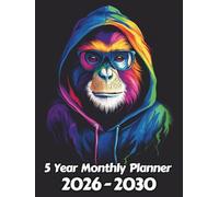 Monkey 5 Year Monthly Planner: Large 60 Month Sunday to Saturday Calendar | Gift For People Who Love Safari Animals, Primate Lovers | Ideal for ... and Busy Individuals | 8.5 x 11 Inches | v1