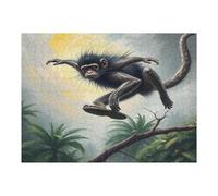 Monkey 500 Piece Jigsaw Puzzle for Adults Paisaje Edificio Garden Room Decor Nature Inspired Detailed Artwork for Gardeners 500 PCS