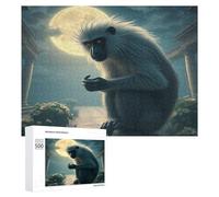Monkey 500 Piece Jigsaw Puzzles Adults Kids Paisaje Edificio Jigsaws Weekend Get-Together Whimsical Design Friends Stress Buster 500 PCS