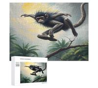 Monkey 500Pc Jigsaw Puzzles All Ages Paisaje Edificio Jigsaws Neighborhood Get-Together Family Game Whimsical Design 500 PCS