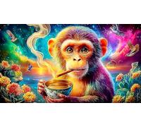 monkey Adult Jigsaws Puzzle 1000 Piece Fun Present & Activity for Home Educational Games Great Gift Idea for Adults Kids 38x26cm/1000pcs