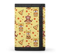 Monkey and Corgi Eat Pizza Wallet for Men Trifold Wallets Credit Card Holder Minimalist Front Pocket for Women