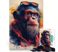 Monkey And The Glasses 1000-piece Puzzle for Teenagers Reason Skill Stress Relief Enjoyable Challenge Home Accent (50x75cm)