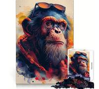Monkey And The Glasses 1000-piece Puzzle for Teenagers Reason Skill Stress Relief Enjoyable Challenge Home Accent (50x75cm)