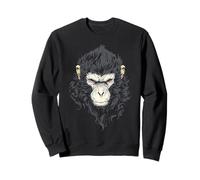 Monkey Animal Lover Cool Drawing Jungle Men Women Motif Sweatshirt